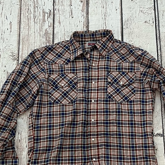 Vintage Rancher Big Mac Plaid Western Button Down Pearl Snap Long Sleeve Shirt - Picture 2 of 5